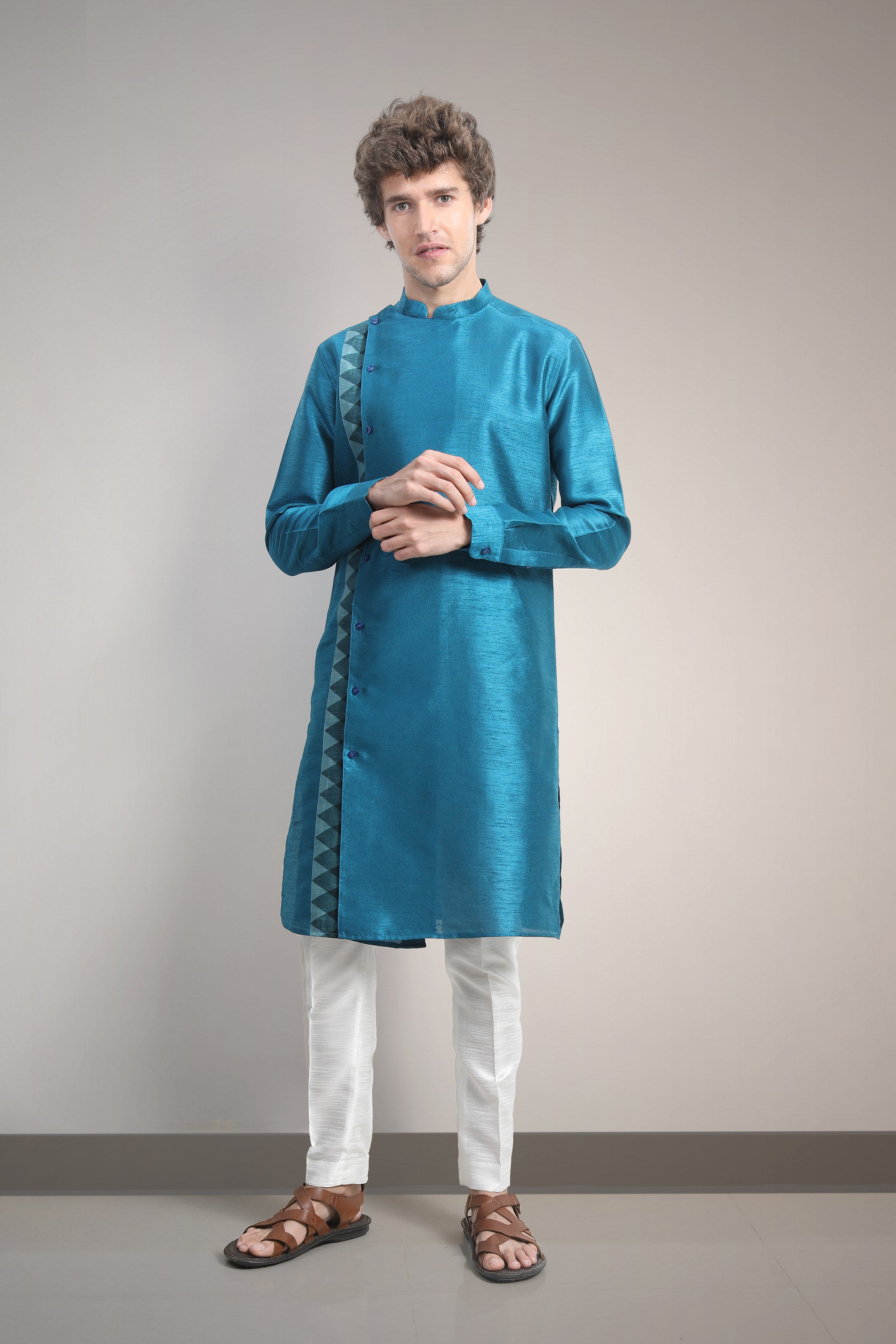 Peacock on sale blue kurta