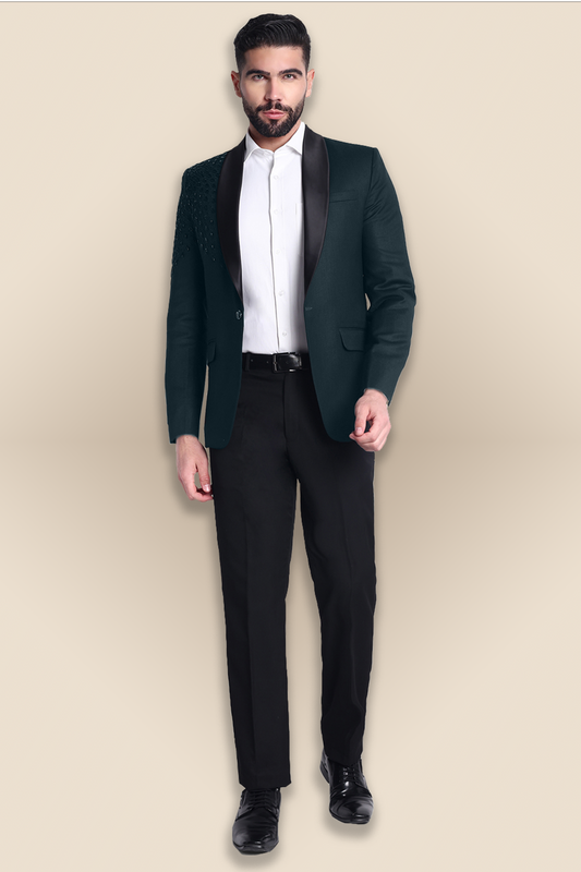Emerald Green Embroidered Tuxedo