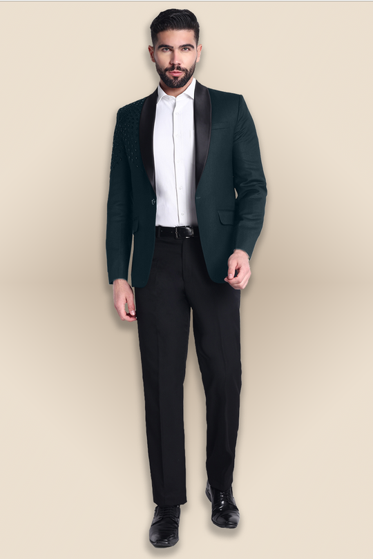 Emerald Green Embroidered Tuxedo