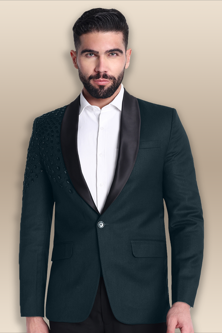 Emerald Green Embroidered Tuxedo