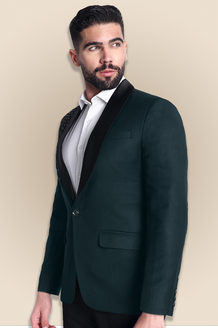 Emerald Green Embroidered Tuxedo