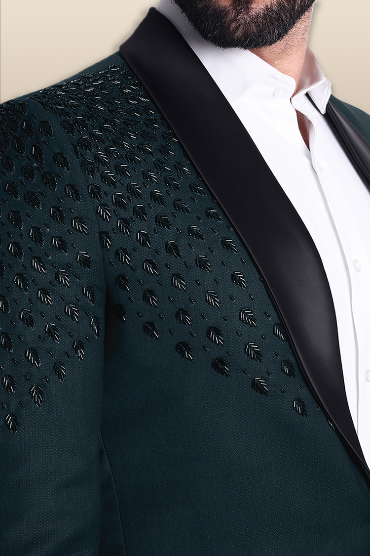 Emerald Green Embroidered Tuxedo