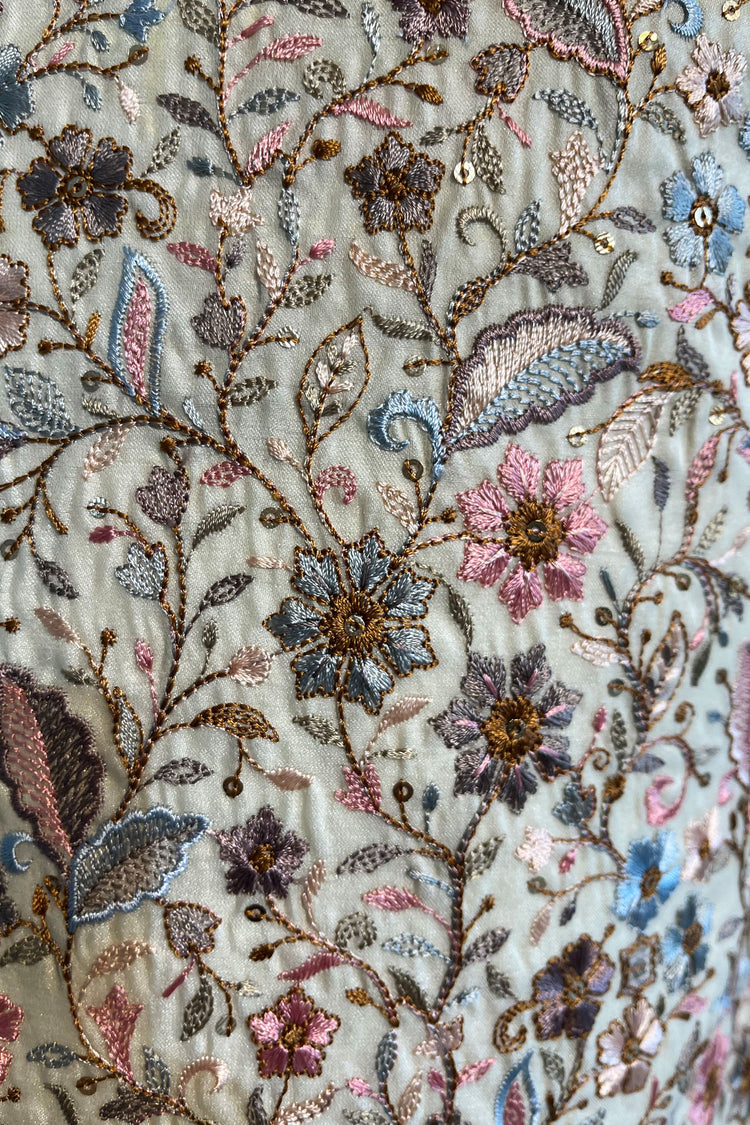 Floral embroidered multicoloured Nehru jacket