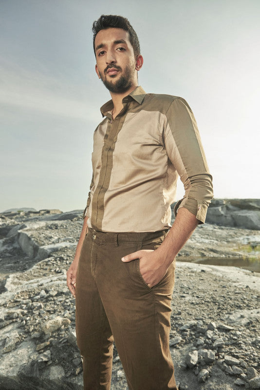 Earthy paneled shirt