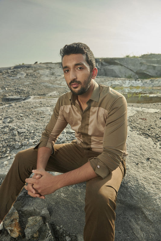 Earthy paneled shirt