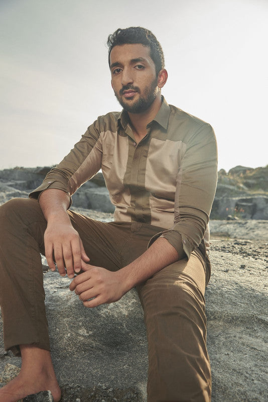 Earthy paneled shirt