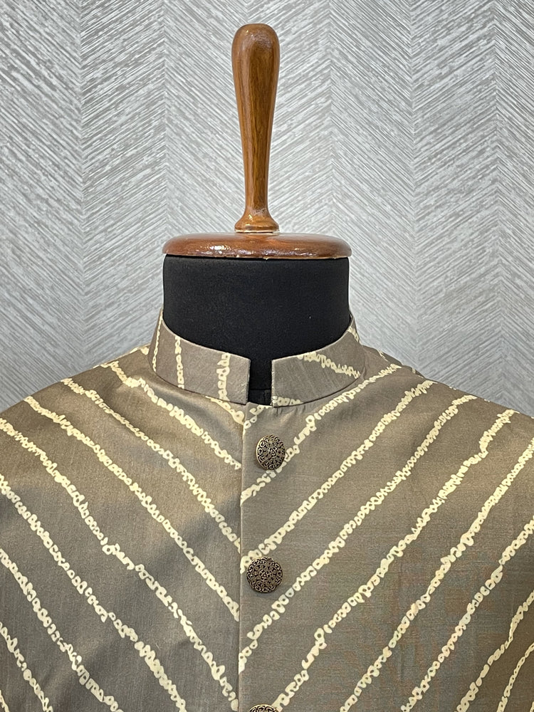 Antique brownish grey Silk Nehru Jacket