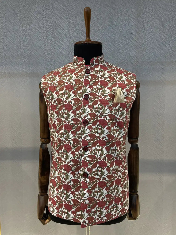Floral 2025 nehru waistcoat