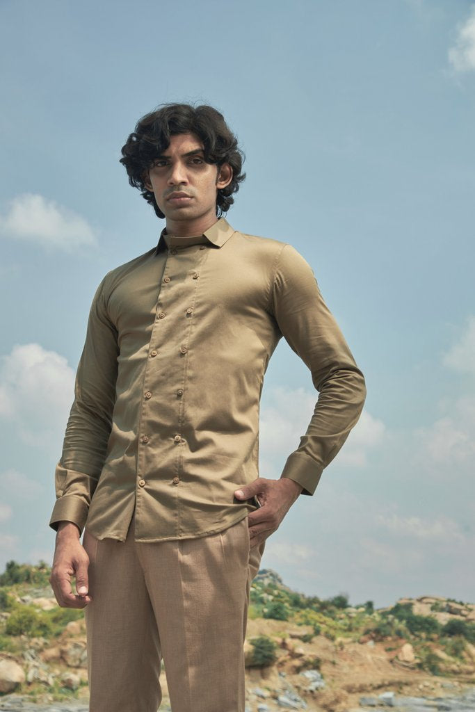 Olive green double breasted shirt