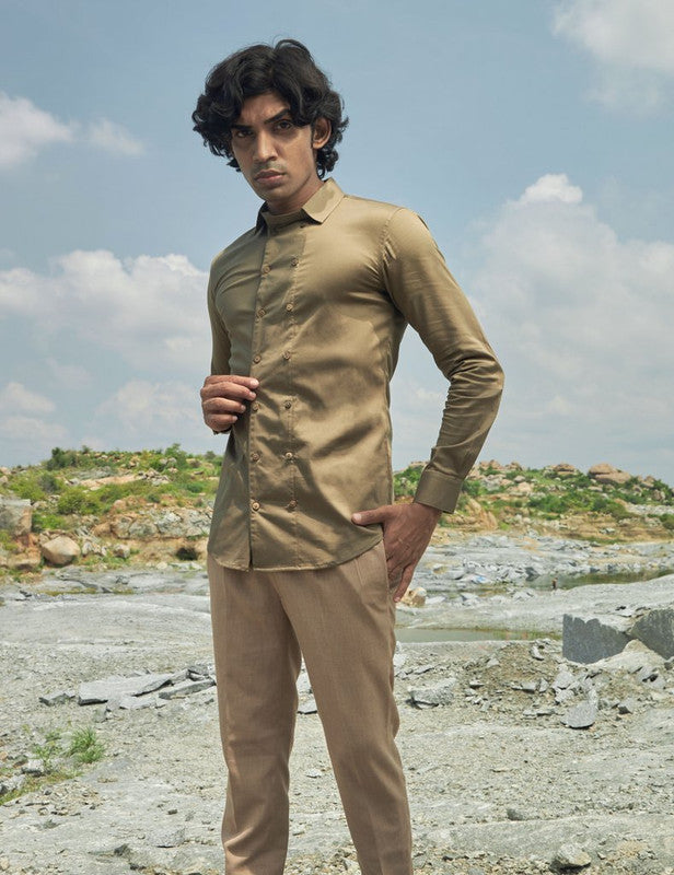 Olive green double breasted shirt